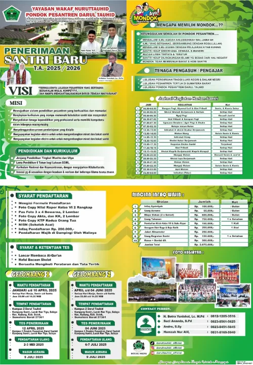 Penerimaan Santri Baru T.A. 2025/2026